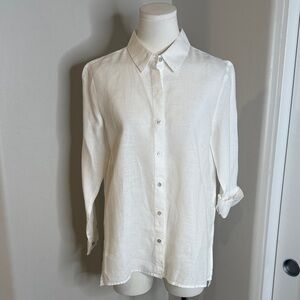 Eileen Fisher White Button Down Shirt